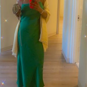 Zara Satin Max dress with slits besides